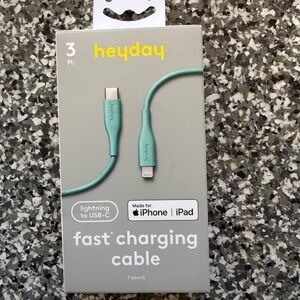 Heyday Teal Lightning to USB-C Cable